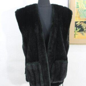 Vintage Niedeck Jolipel Black Faux Fur Vest Luxurious Soft Fur Outerwear